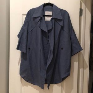 Linen jacket with roll-up sleeves